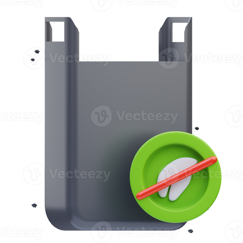 3d rendering undecomposed plastic bag icon illustration, perfect for your web and app assets png