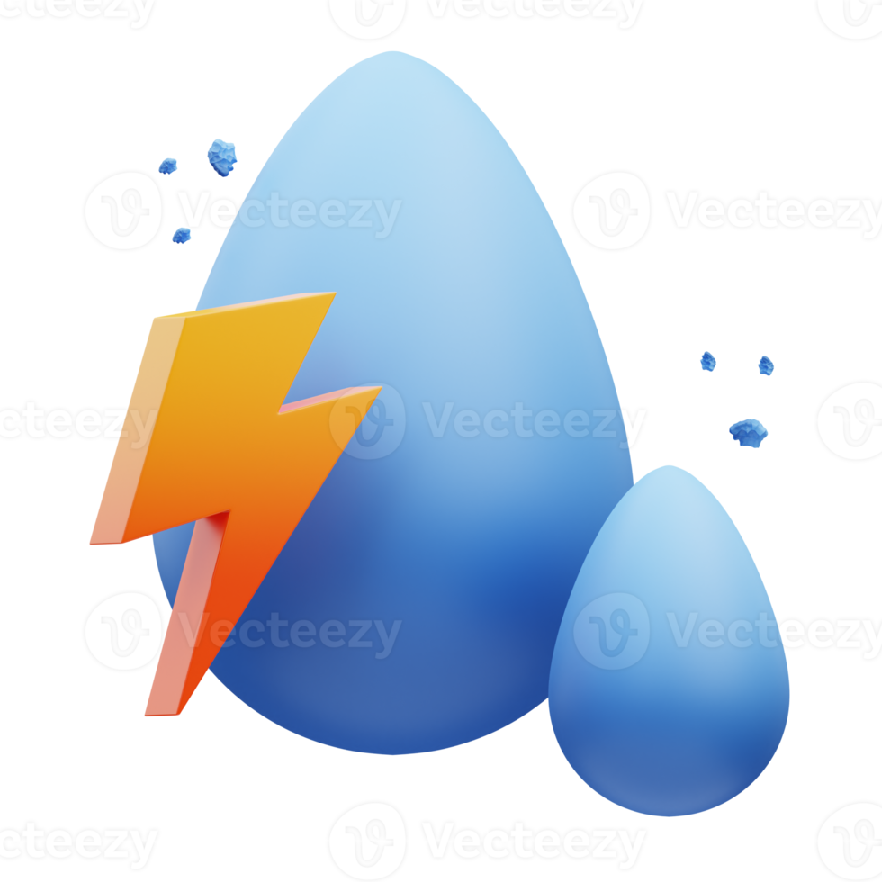 3d render illustration of water energy icon, perfect for your web and app assets png