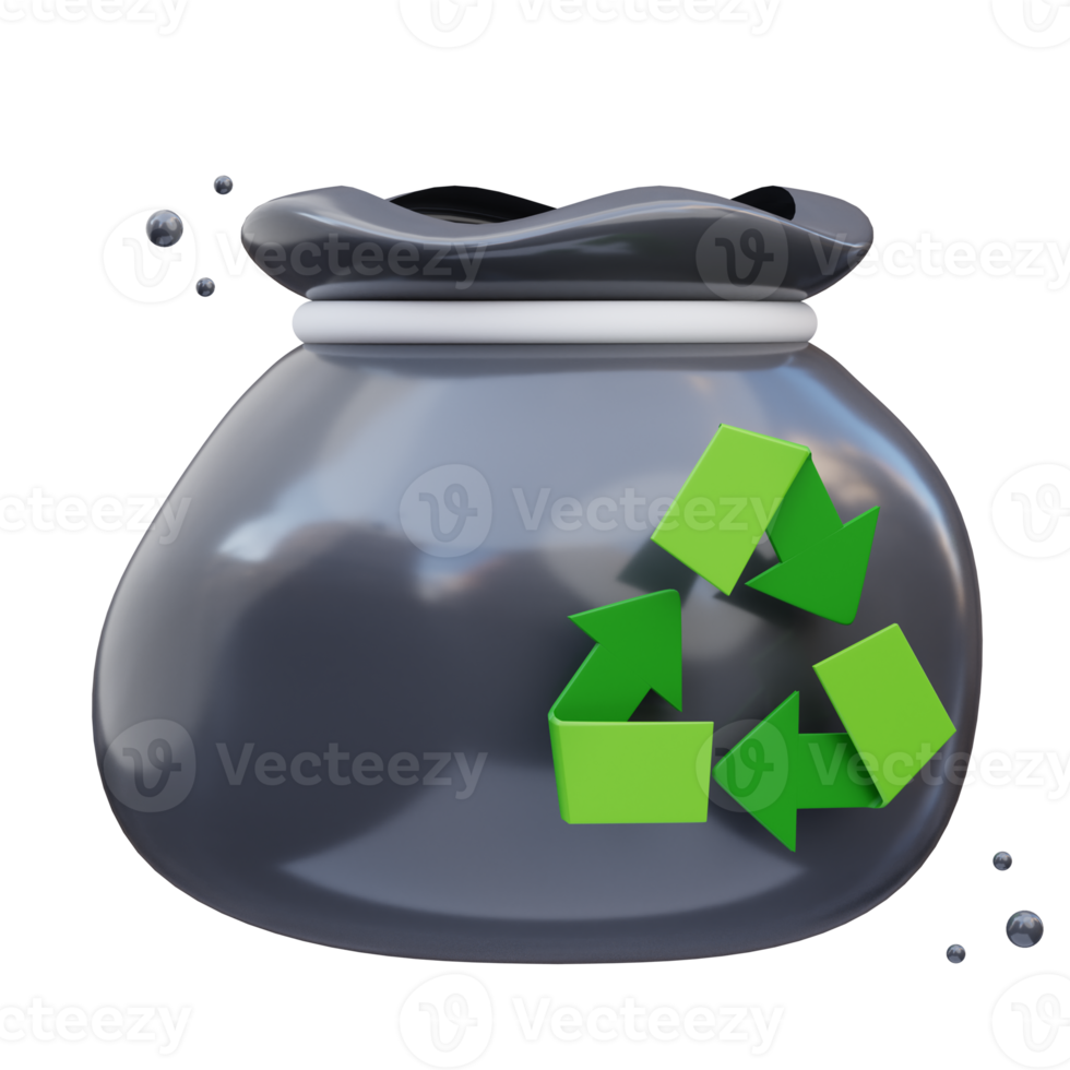 3d rendere illustrazione di plastica spazzatura icona, ecologia png