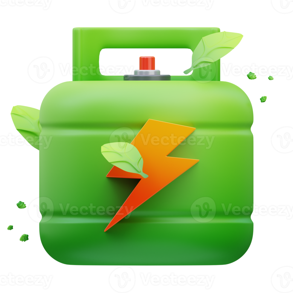 3d render illustration of eco-friendly gas icon, ecology png