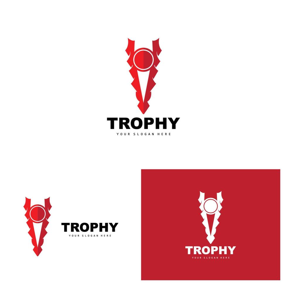 logotipo del trofeo del campeonato, diseño del trofeo ganador del premio campeón, plantilla de icono vectorial vector