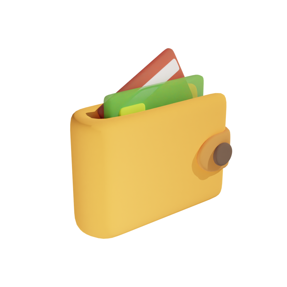 giallo portafoglio e addebito carta isolato su trasparente sfondo png
