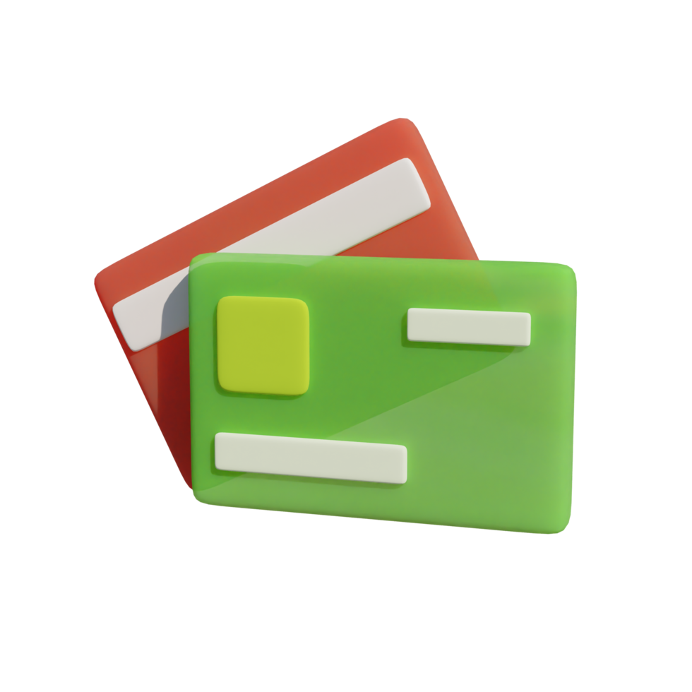 cartão de crédito ou cartão de débito isolado em fundo transparente png