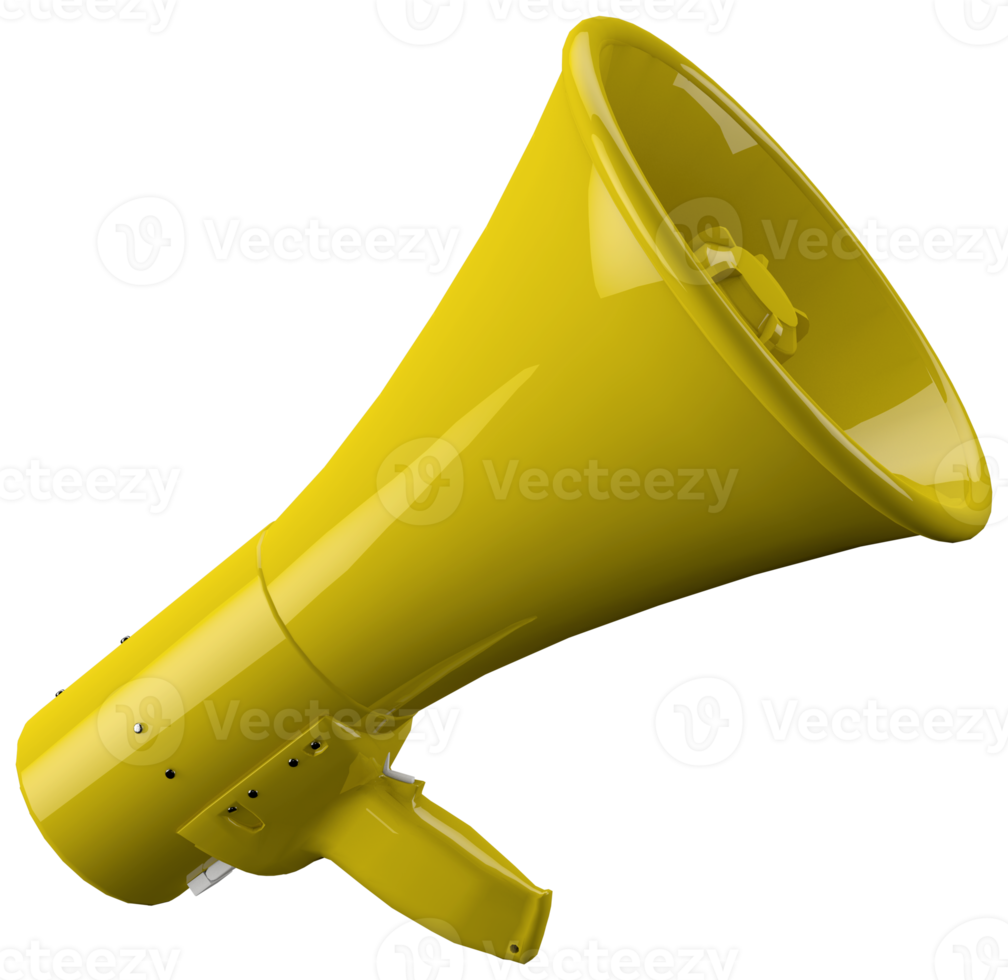 3d red megaphone on isolate background png