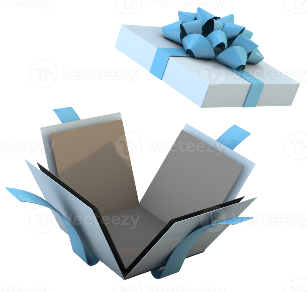 blaue Geschenkbox schwebend png