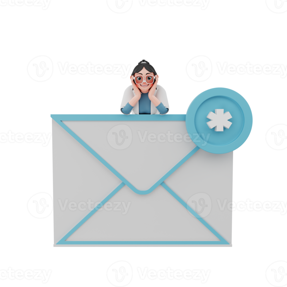 3d render character businesswoman illustration png