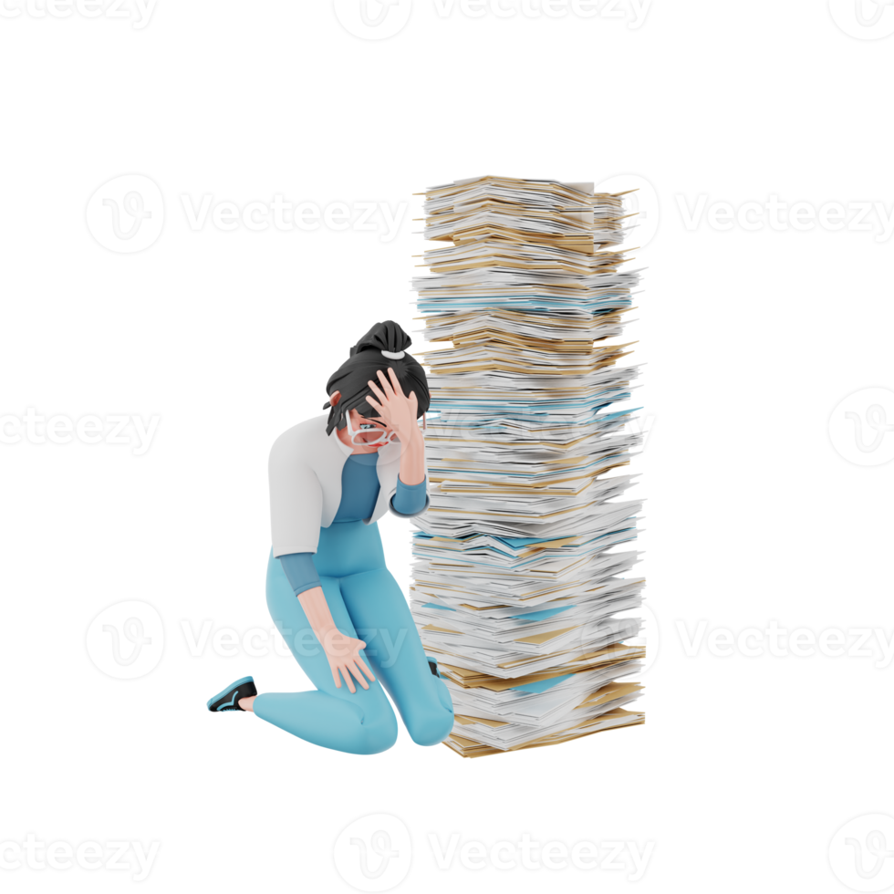 3d render character businesswoman illustration png