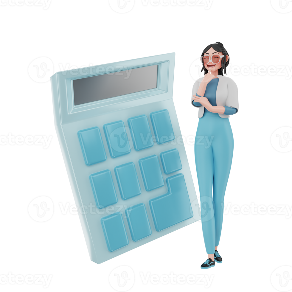 3d render character businesswoman illustration png