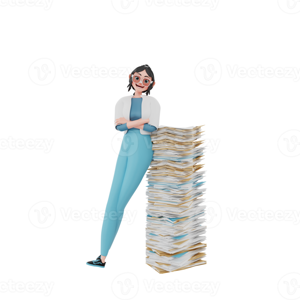 3d render character businesswoman illustration png