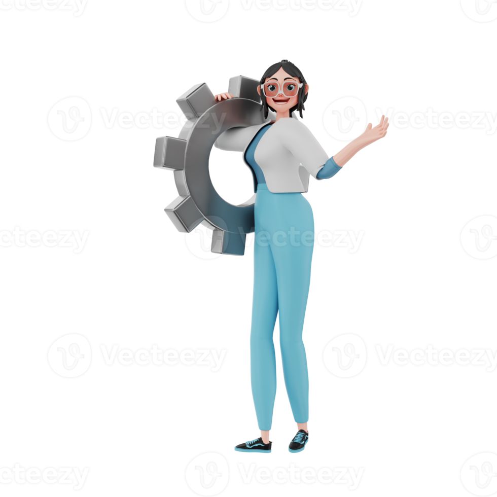 3d render character businesswoman illustration png