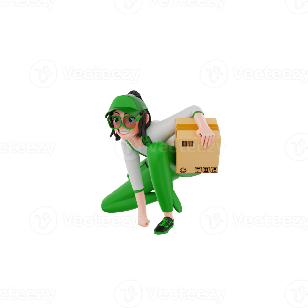 3d render Courier Illustration png