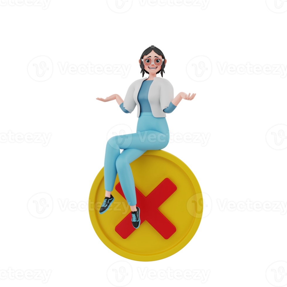 3d render character businesswoman illustration png