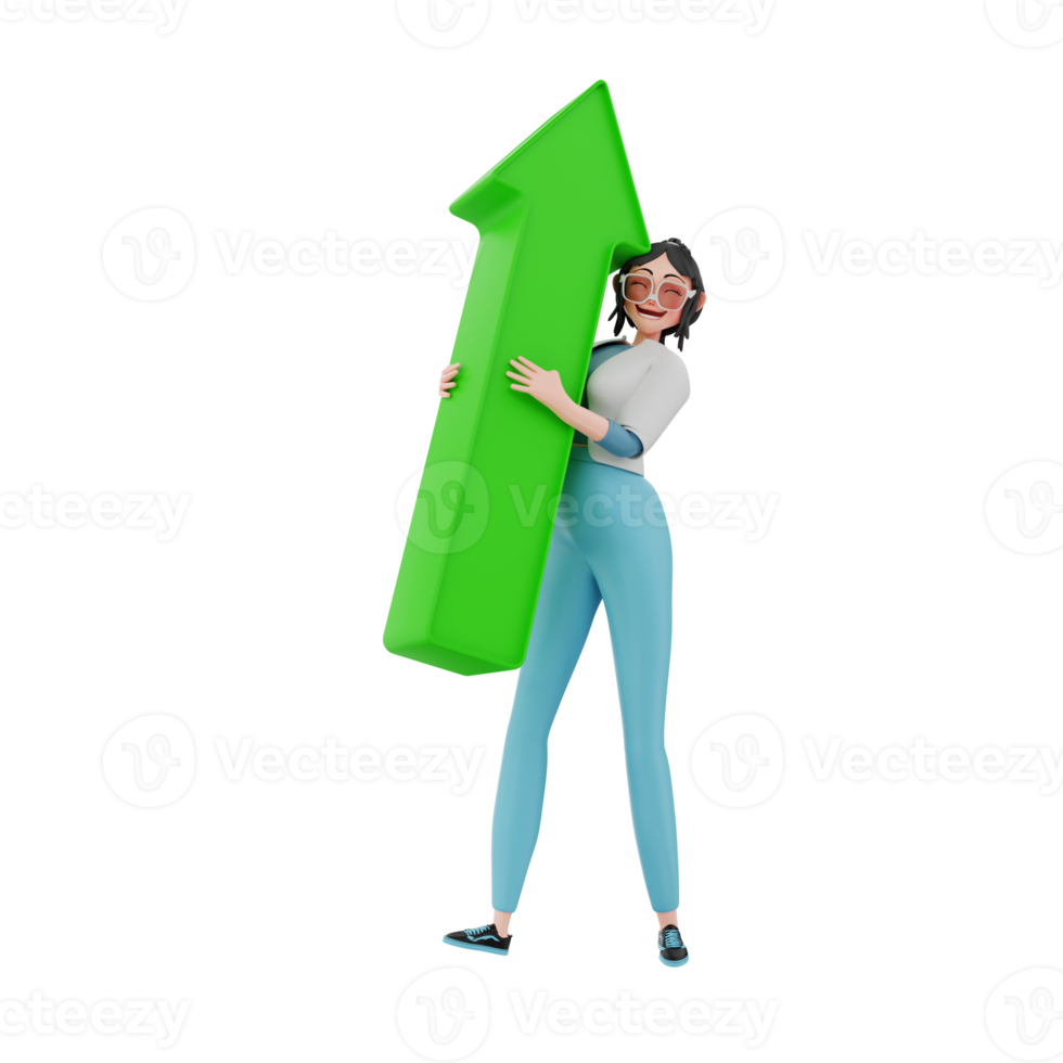 3d render character businesswoman illustration png