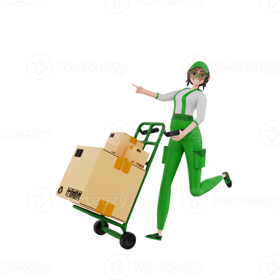 3d render Courier Illustration png