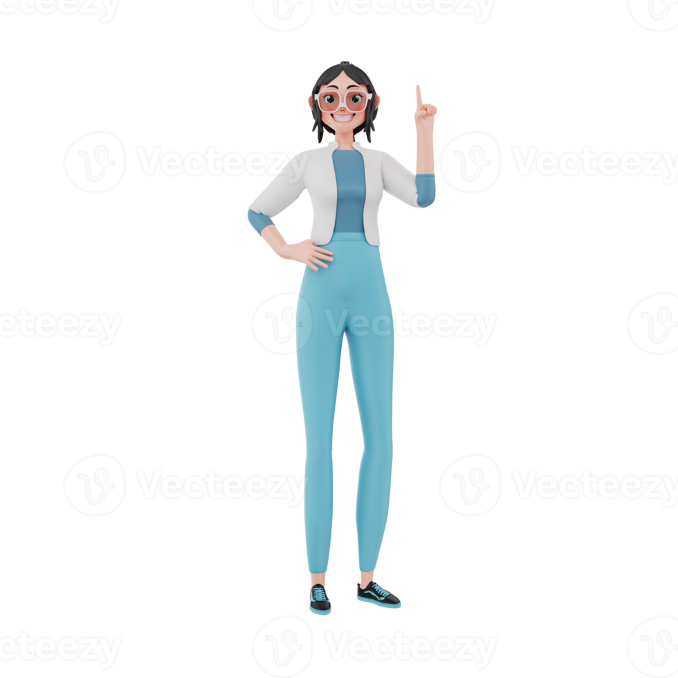 3d ilustración chica empresario png