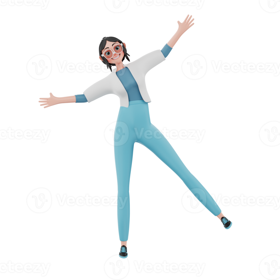 3d ilustración chica empresario png