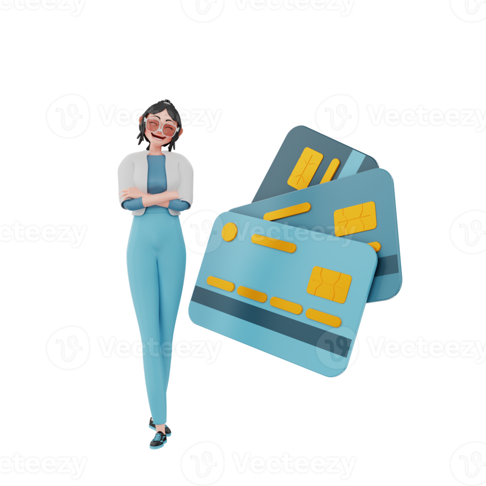 3d render character businesswoman illustration png