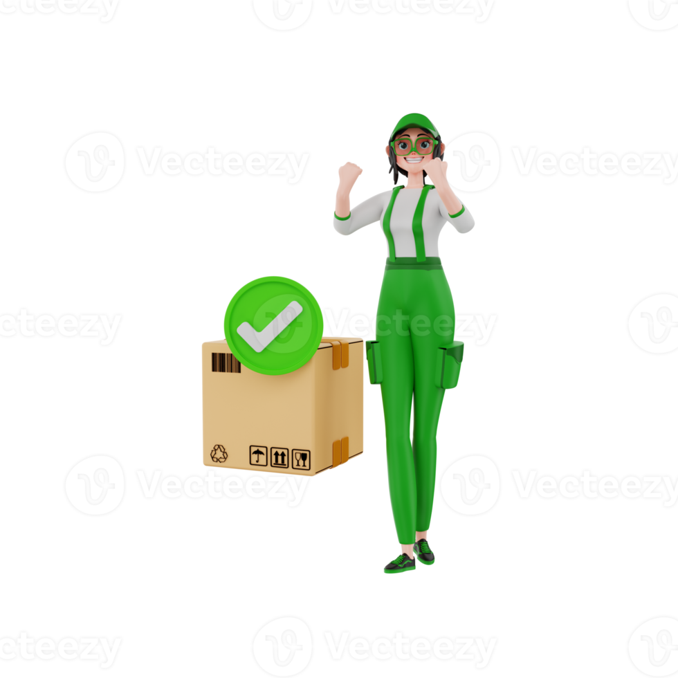 3d render Courier Illustration png