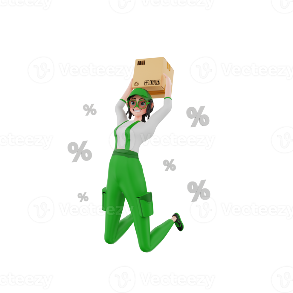 3d render Courier Illustration png