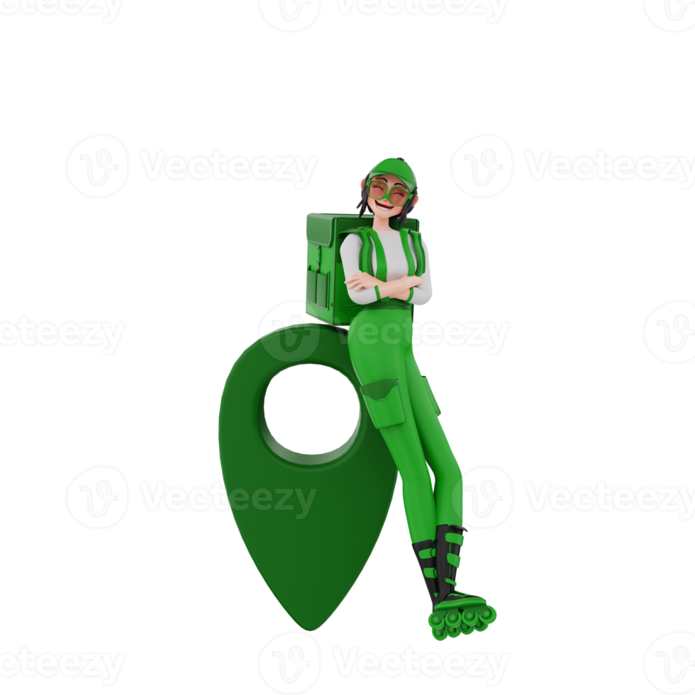 3d render Courier Illustration png