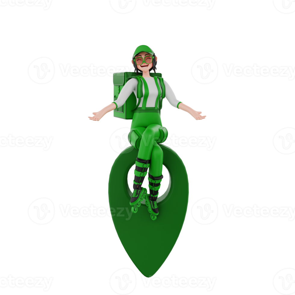 3d render Courier Illustration png