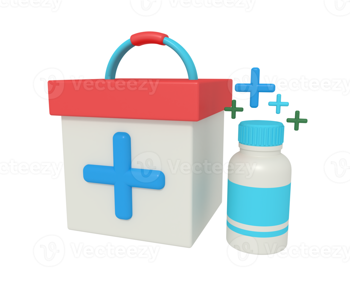 3d illustration of medicine first aid box png