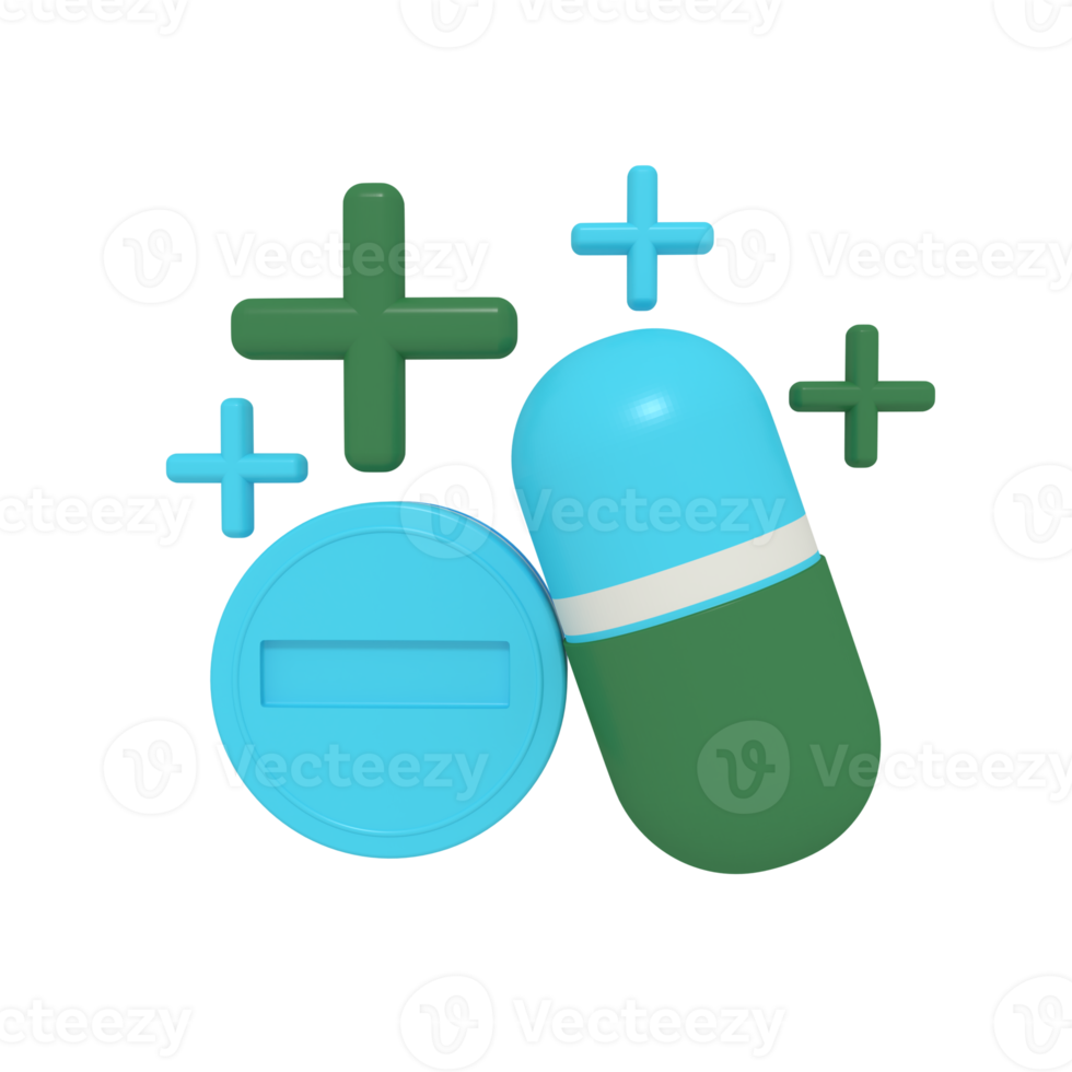 3d illustration of medicine capsule and tablet png