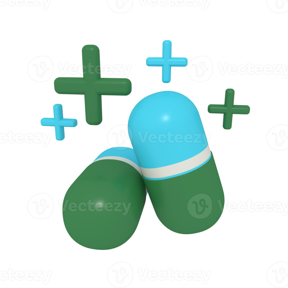 ilustração 3D da cápsula de medicamento png
