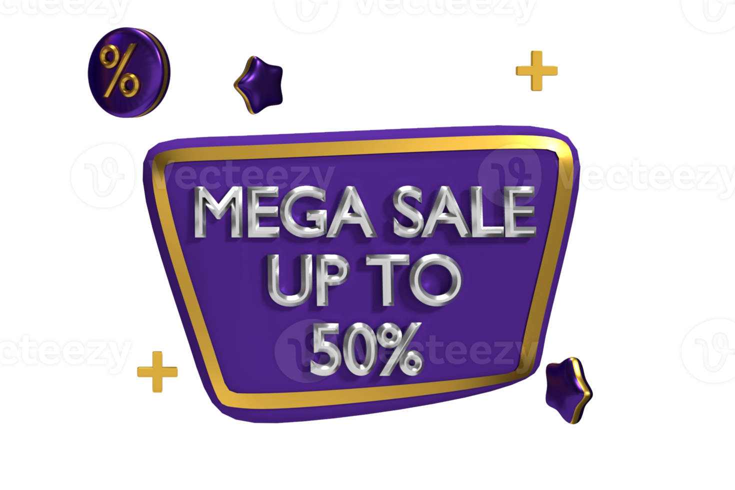 3d render label mega offer sale 3d Illustration with megaphone and element design on yellow background easy to use for promotion png