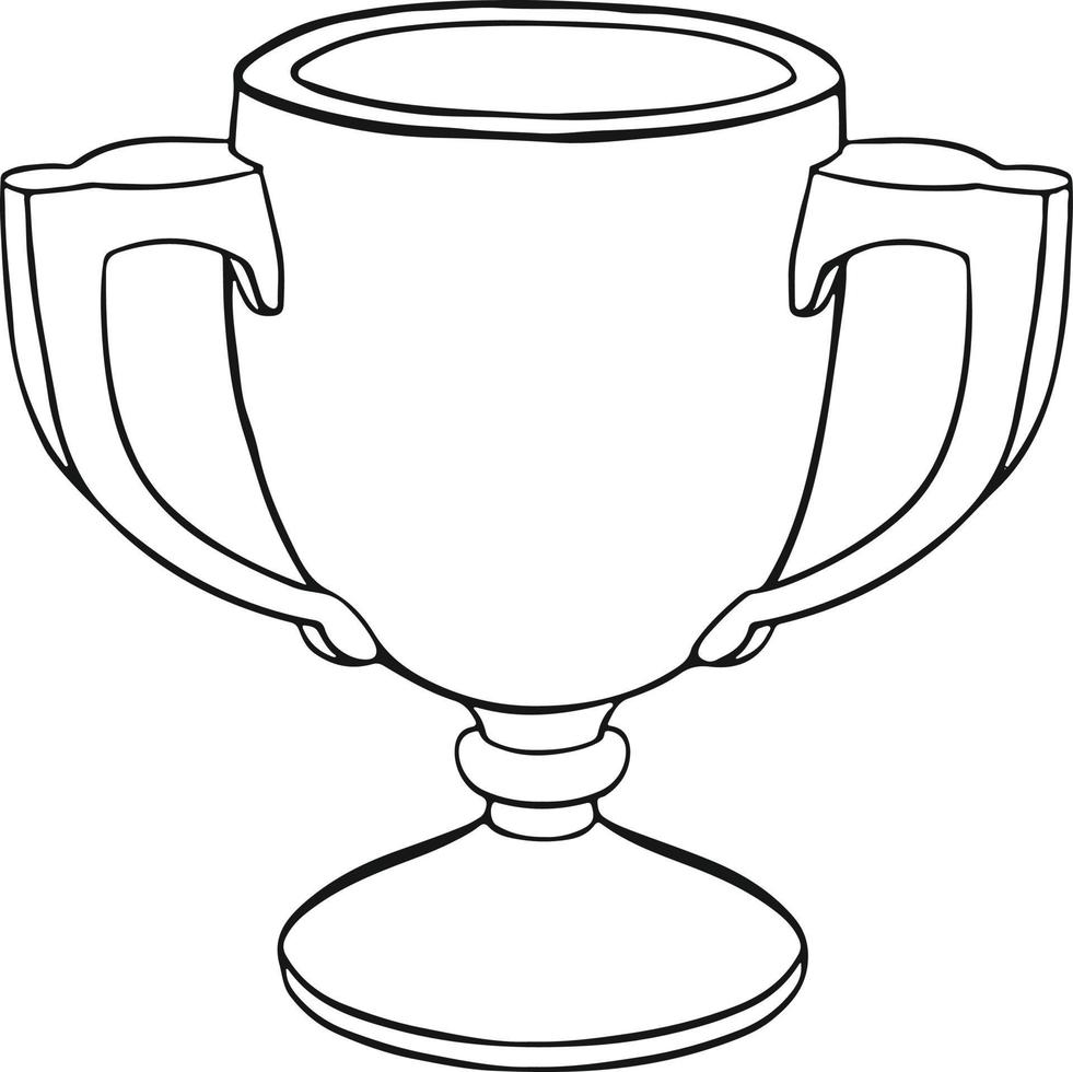 vector de ilustración a mano alzada de copa de premio de oro