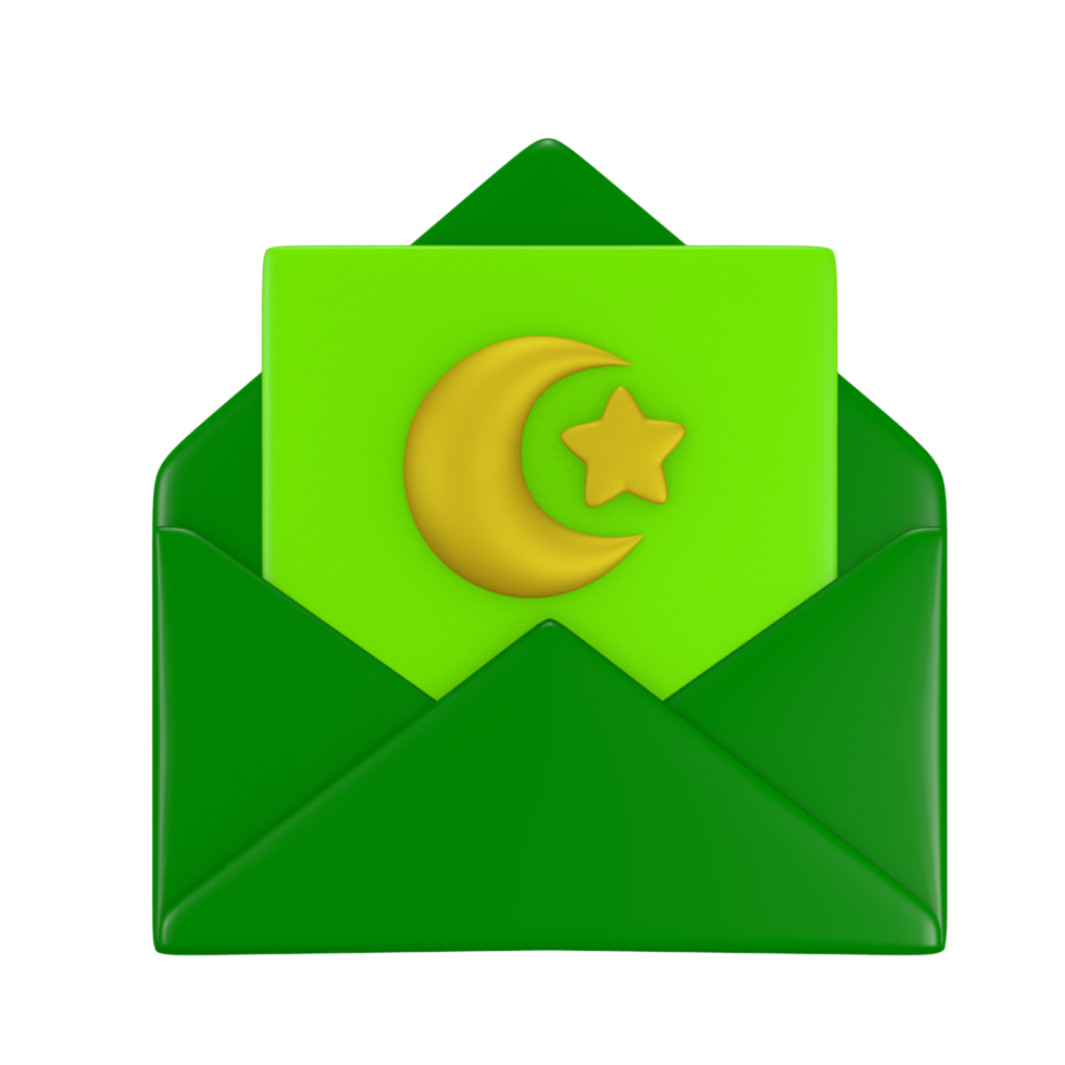 Cute icon 3d amplop illustration with Ramadan and Eid al-Fitr theme png