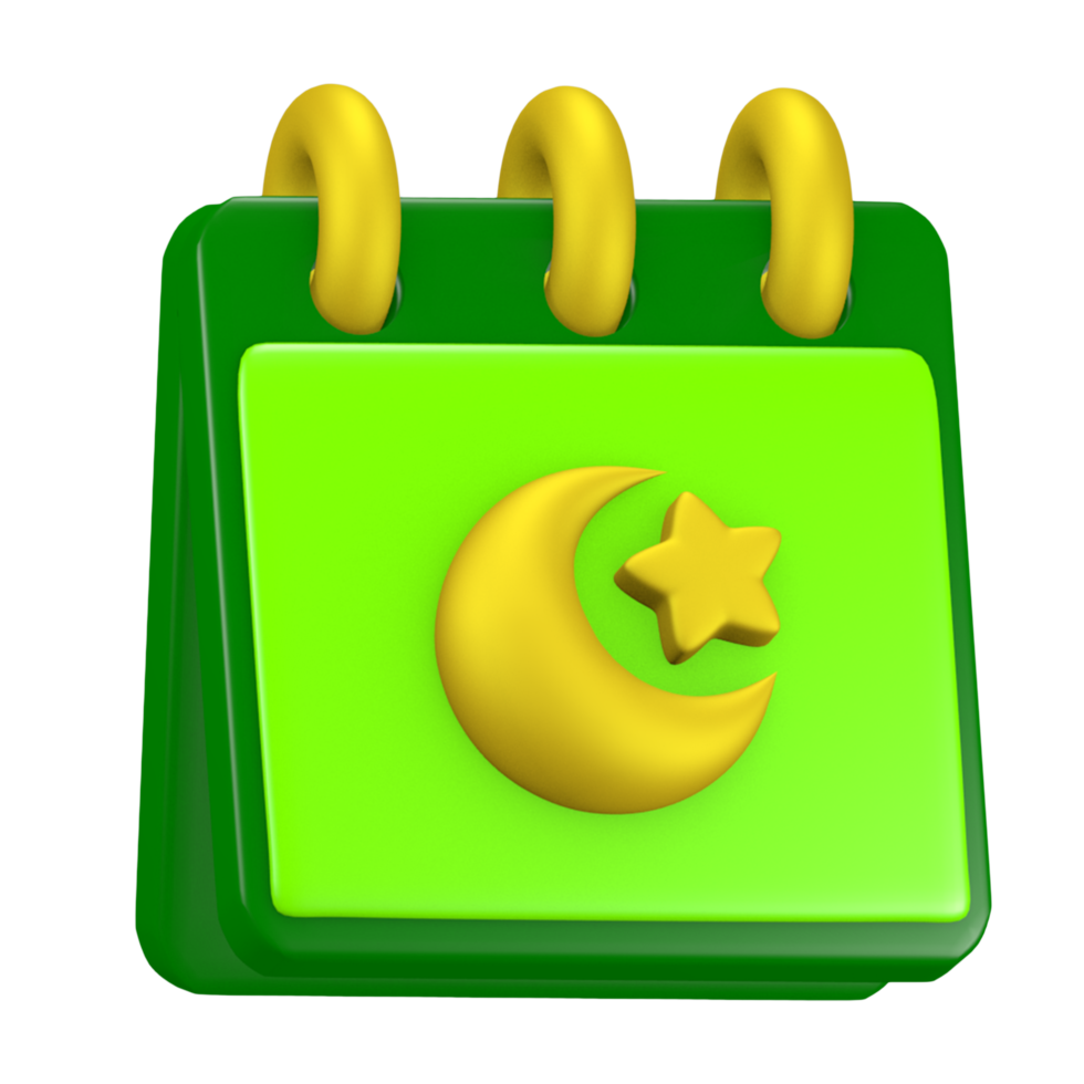 Cute icon 3d calendar ramadan illustration with Ramadan and Eid al-Fitr theme png