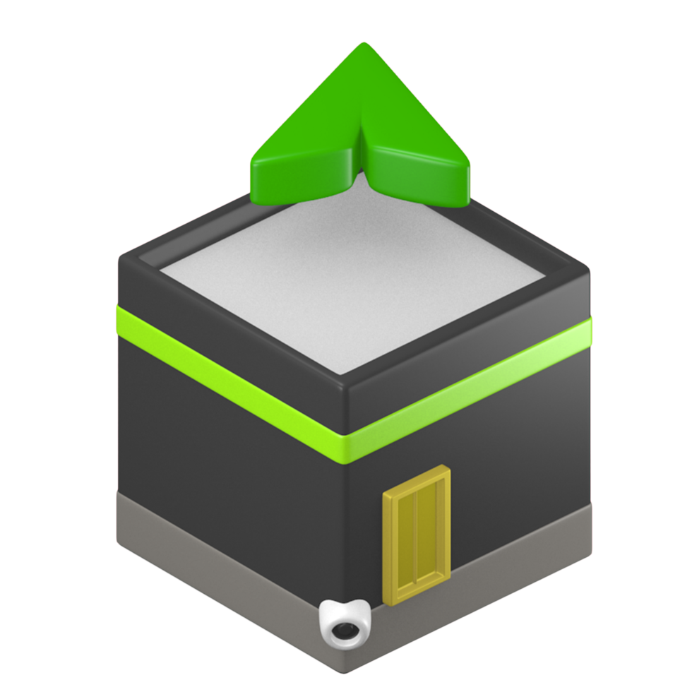 Cute icon 3d qiblat ka'bah illustration with Ramadan and Eid al-Fitr theme png