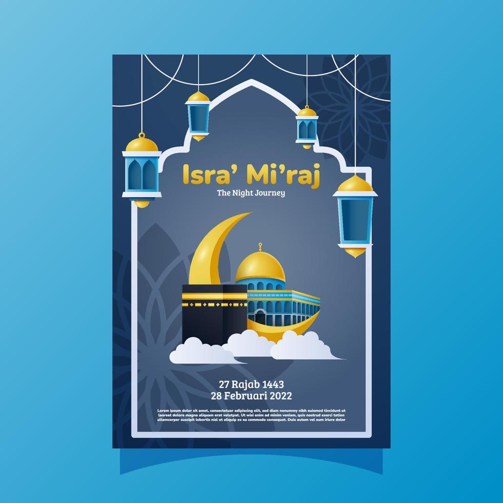 Isra' Mi'raj Poster Template vector