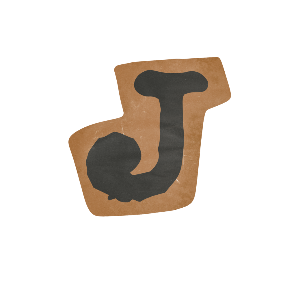 Vintage typewriter alphabet Letter J png