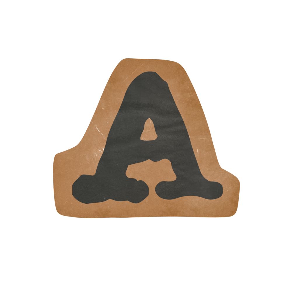 Vintage typewriter alphabet Letter A png