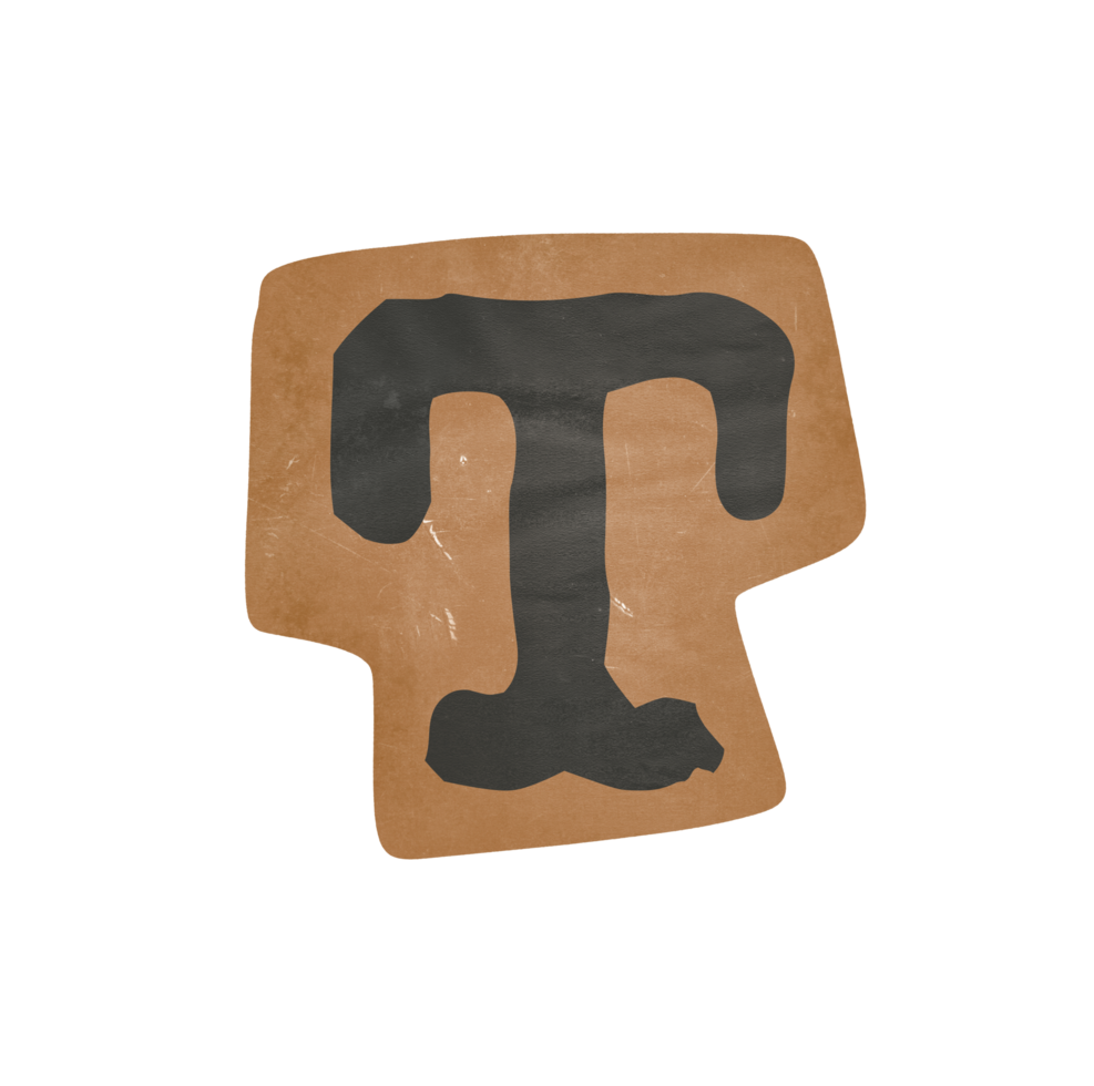 Vintage typewriter alphabet Letter T png