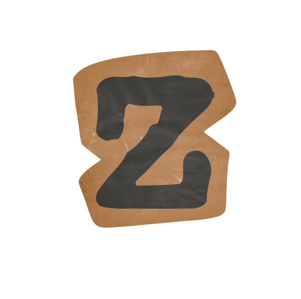 Vintage typewriter alphabet Letter Z png