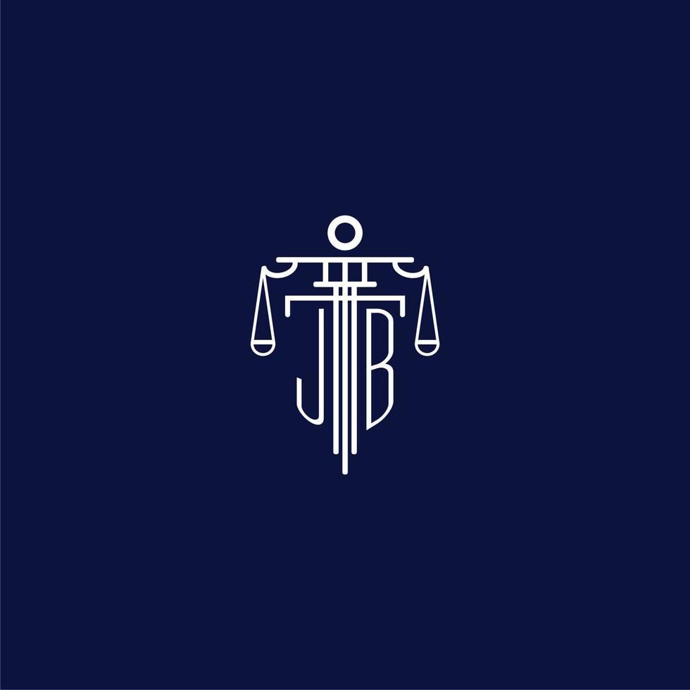 JB initial monogram logo for lawfirm with scale vector design