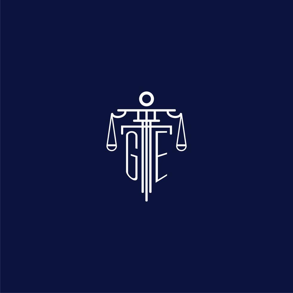 GE initial monogram logo for lawfirm with scale vector design