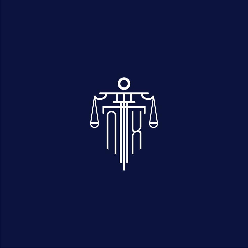 NX initial monogram logo for lawfirm with scale vector design