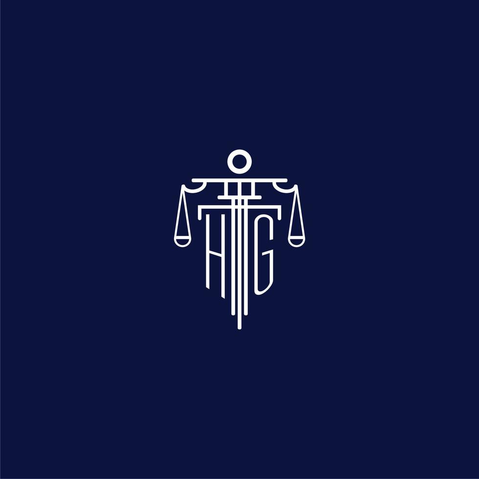 HG initial monogram logo for lawfirm with scale vector design