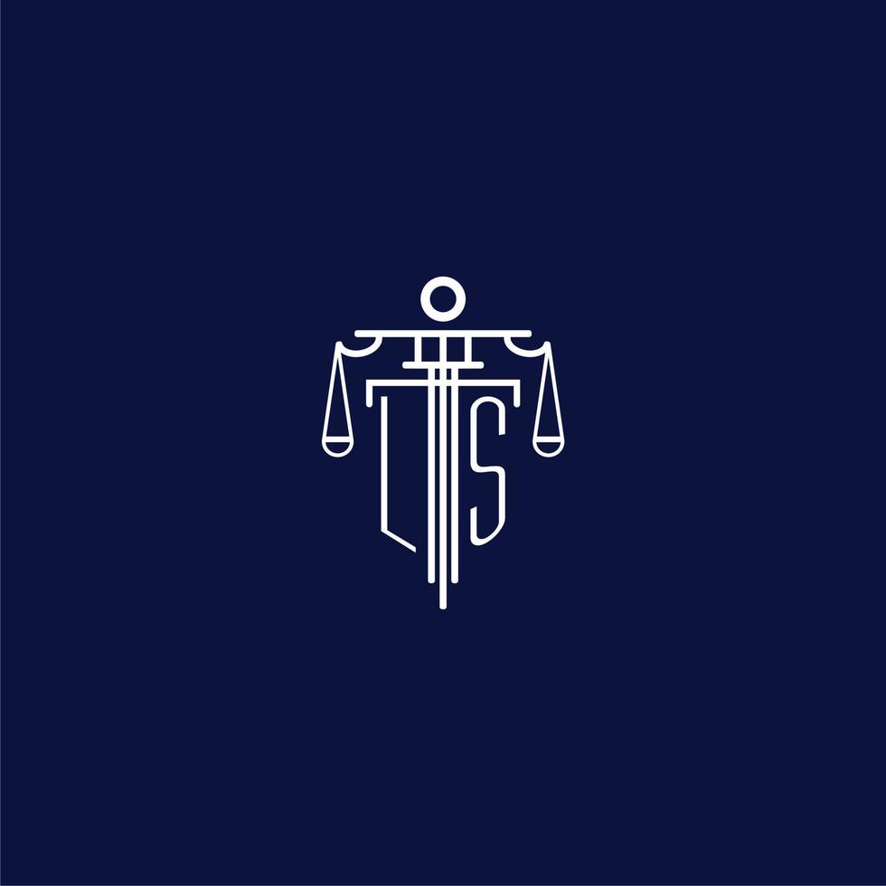 LS initial monogram logo for lawfirm with scale vector design