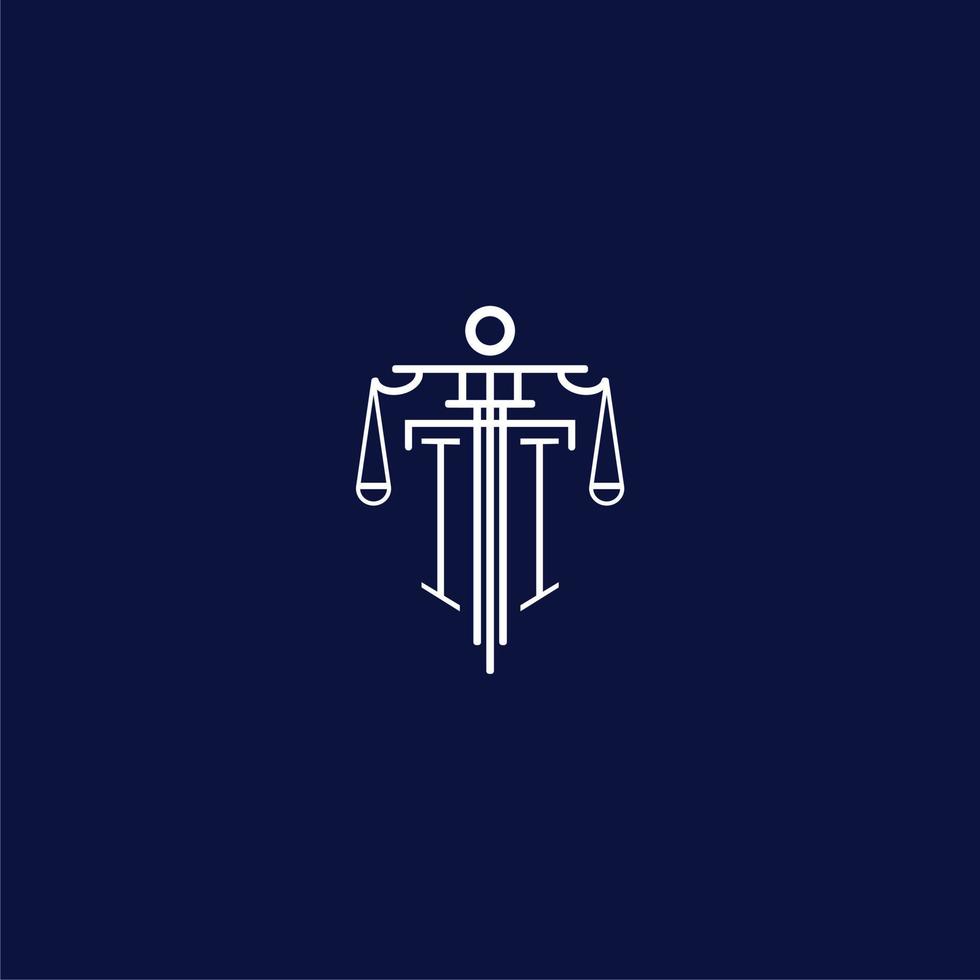 II initial monogram logo for lawfirm with scale vector design