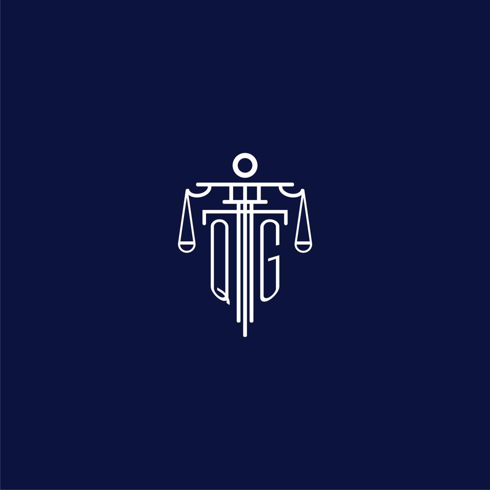 QG initial monogram logo for lawfirm with scale vector design