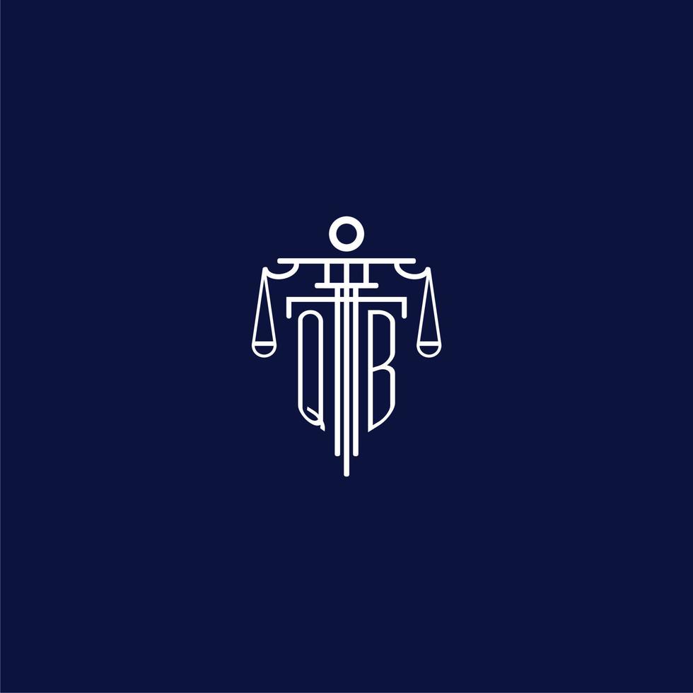 QB initial monogram logo for lawfirm with scale vector design