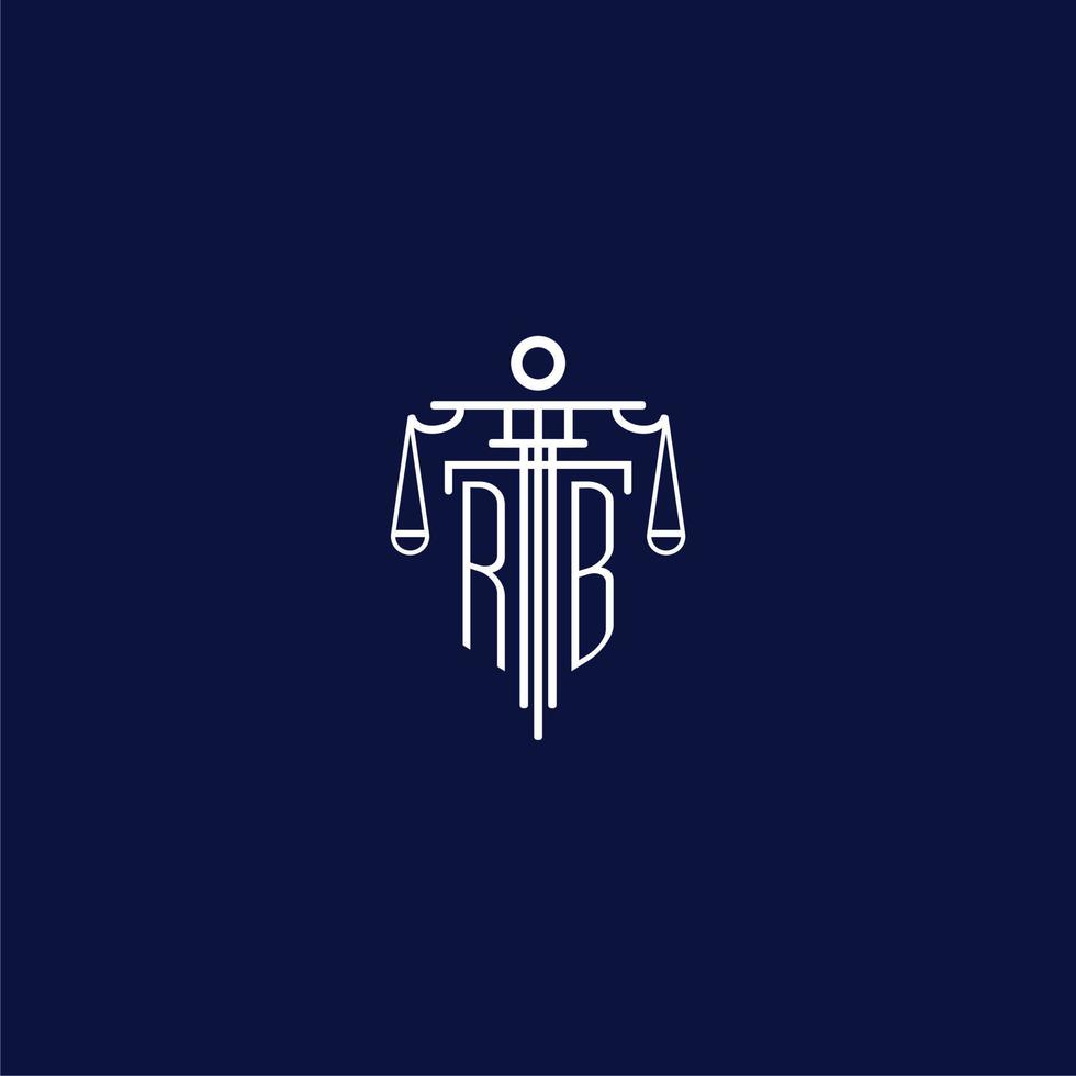RB initial monogram logo for lawfirm with scale vector design