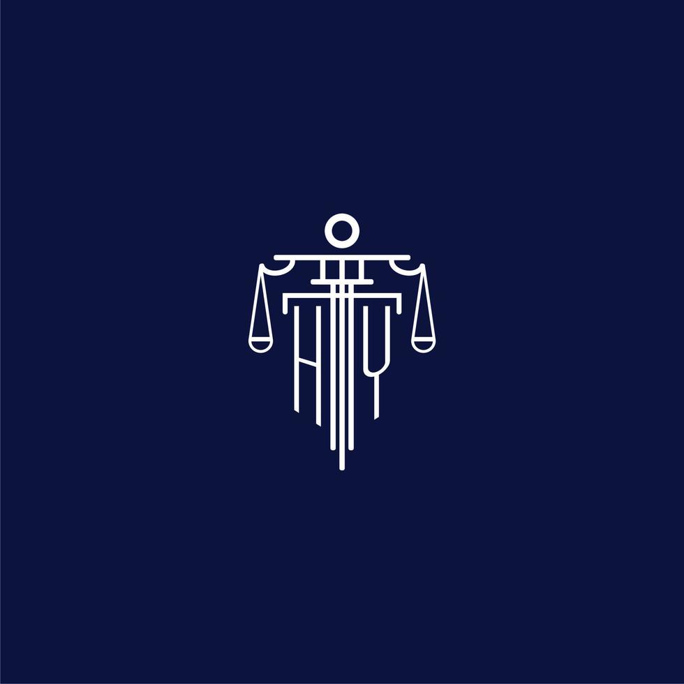 HY initial monogram logo for lawfirm with scale vector design
