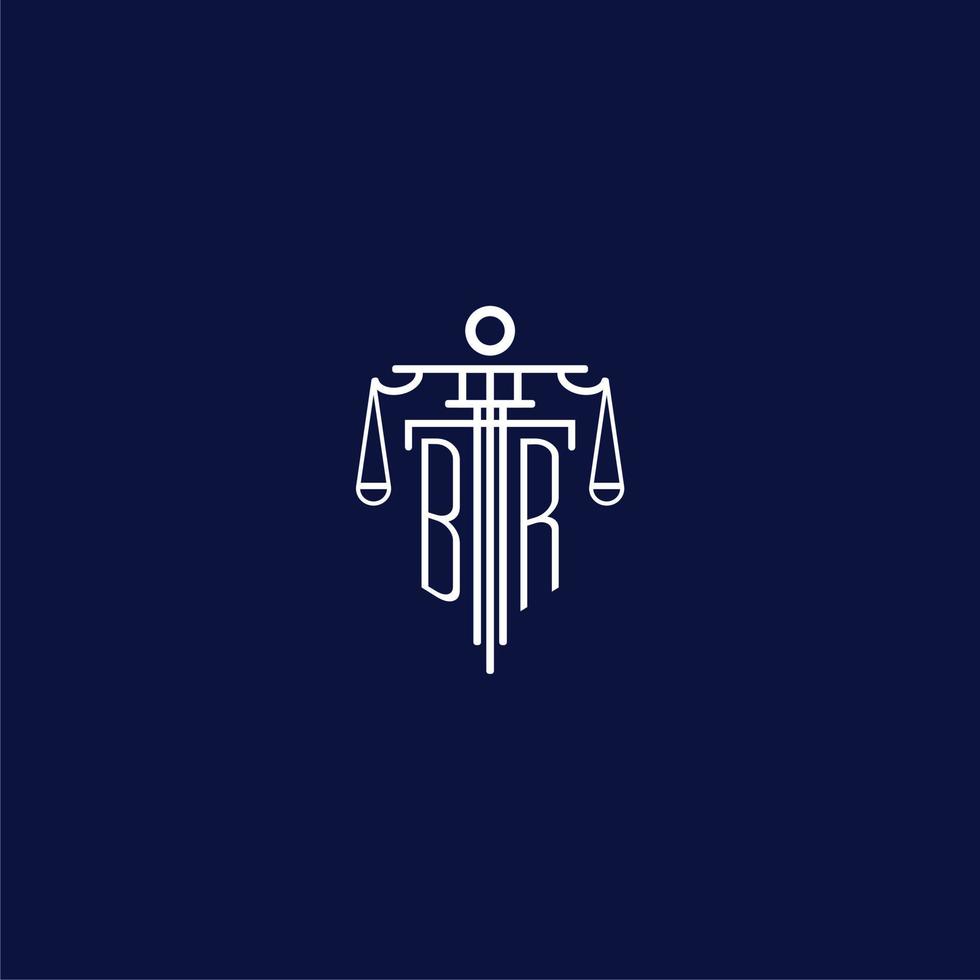 BR initial monogram logo for lawfirm with scale vector design