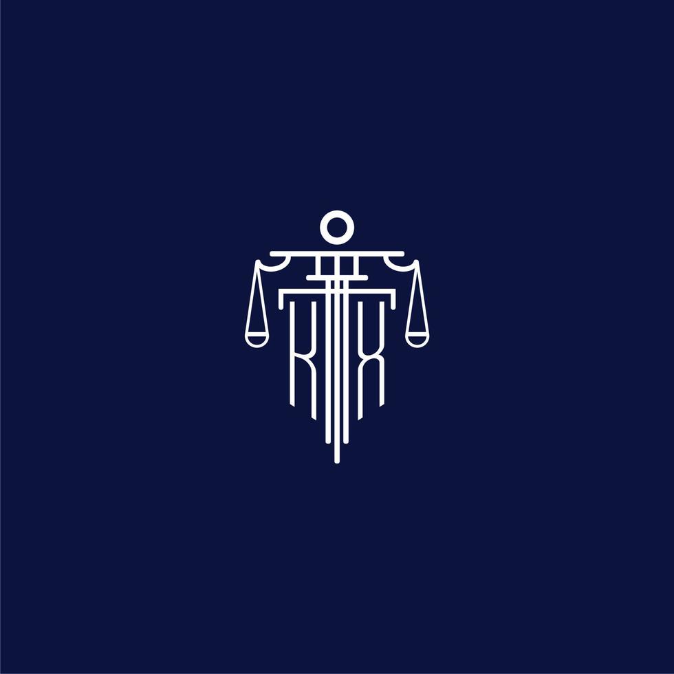 KX initial monogram logo for lawfirm with scale vector design